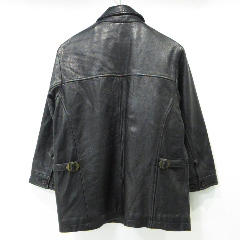 Eddie Bauer | エディー・バウアー カウレザージャケット 裏地フリース レザー C-TK8689 ブラック サイズ：XS【三重本店】