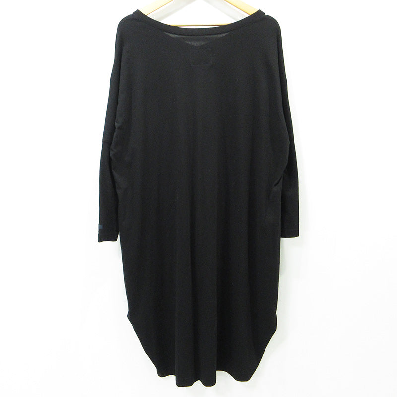 Yohji Yamamoto | ヨウジヤマモト REGULATION レギュレーション Vネック長袖ワンピース Tシャツワンピース ワンピース FT-T83-002 ブラック サイズ：2【三重本店】