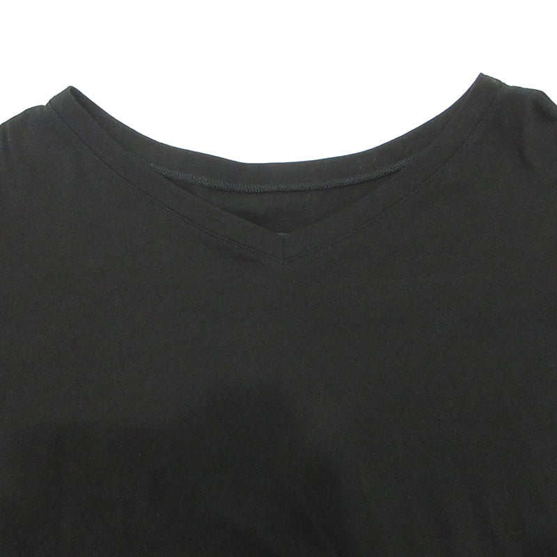 Yohji Yamamoto | ヨウジヤマモト REGULATION レギュレーション Vネック長袖ワンピース Tシャツワンピース ワンピース FT-T83-002 ブラック サイズ：2【三重本店】