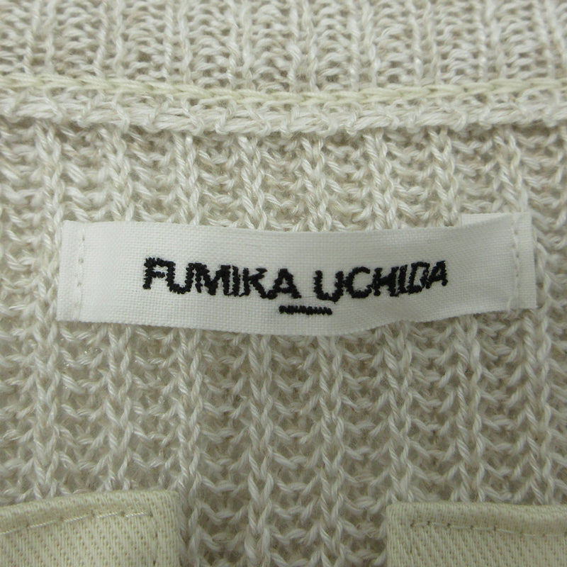 FUMIE TANAKA | フミエ タナカ KNITTED LINEN LACE-UP LONG SLEEVE ニット FU-V-KT003 ベージュ【三重本店】
