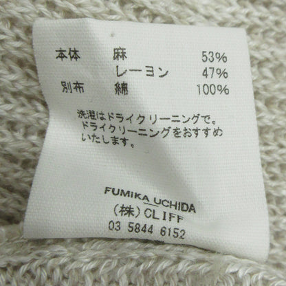 FUMIE TANAKA | フミエ タナカ KNITTED LINEN LACE-UP LONG SLEEVE ニット FU-V-KT003 ベージュ【三重本店】