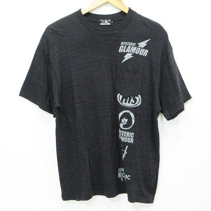 HYSTERIC GLAMOUR | ヒステリックグラマー 胸ポケット付きロゴプリント半袖Tシャツ 半袖Ｔシャツ 02201CT27 ブラック サイズ：S【三重本店】