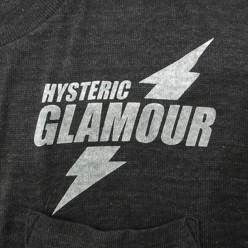 HYSTERIC GLAMOUR | ヒステリックグラマー 胸ポケット付きロゴプリント半袖Tシャツ 半袖Ｔシャツ 02201CT27 ブラック サイズ：S【三重本店】