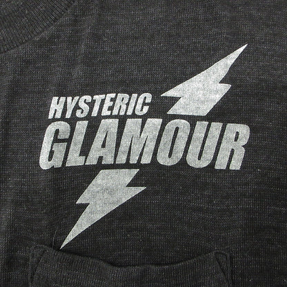 HYSTERIC GLAMOUR | ヒステリックグラマー 胸ポケット付きロゴプリント半袖Tシャツ 半袖Ｔシャツ 02201CT27 ブラック サイズ：S【三重本店】