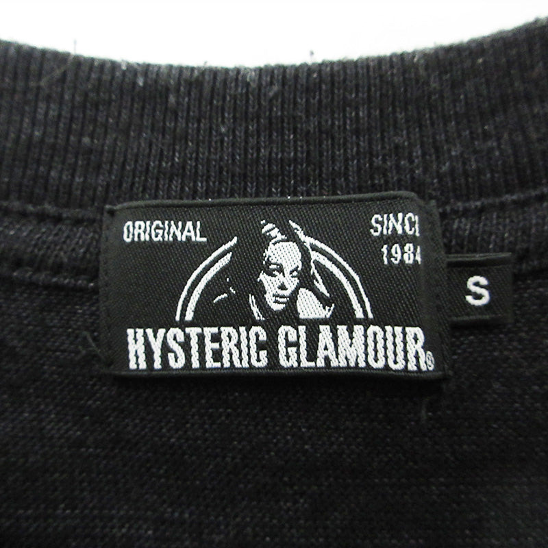 HYSTERIC GLAMOUR | ヒステリックグラマー 胸ポケット付きロゴプリント半袖Tシャツ 半袖Ｔシャツ 02201CT27 ブラック サイズ：S【三重本店】