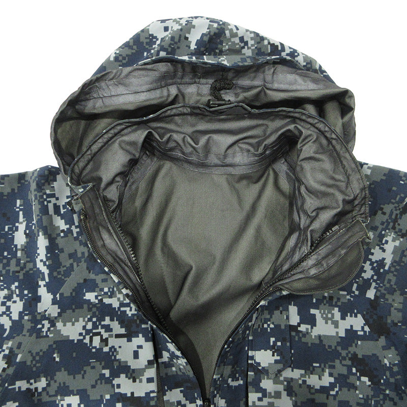 MILITARY衣料 | ミリタリーイリョウ U.S.NAVY 米海軍 DIGTAL PATTERN GORE-TEX PARKA ゴアテックスパーカー 総柄ミリタリージャケット マウンテンパーカー 迷彩柄 ミリタリージャケット 8415-01-539-9902 ネイビー マルチカラー デジカモ サイズ：S【三重本店】