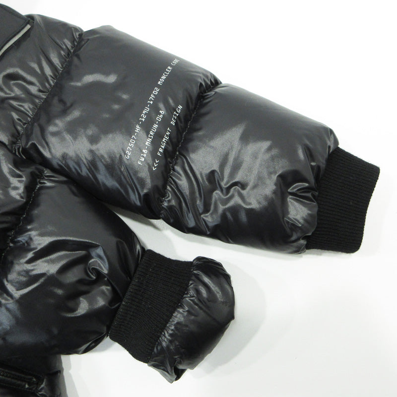 MONCLER GENIUS | モンクレールジニアス × FRAGMENT フラグメント 藤原ヒロシ ANTHEM アンセム ロゴワッペン襟2WAYダウンジャケット ダウンジャケット D209U4030850 ブラック サイズ：1【三重本店】