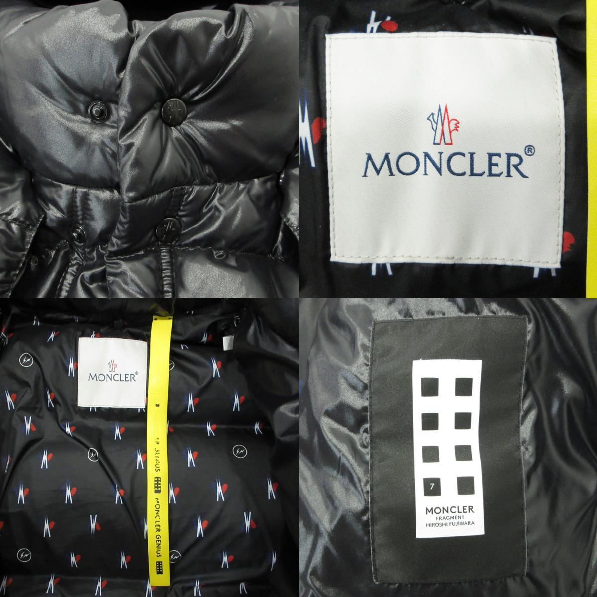MONCLER GENIUS | モンクレールジニアス × FRAGMENT フラグメント 藤原ヒロシ ANTHEM アンセム ロゴワッペン襟2WAYダウンジャケット ダウンジャケット D209U4030850 ブラック サイズ：1【三重本店】