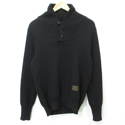 RADIALL | ラディアル ウール長袖ニット 襟ボタン付きセーター ニット RAD-12AW-KNIT001 ブラック サイズ：38【三重本店】