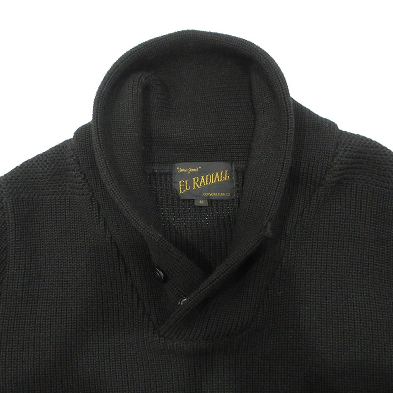 RADIALL | ラディアル ウール長袖ニット 襟ボタン付きセーター ニット RAD-12AW-KNIT001 ブラック サイズ：38【三重本店】
