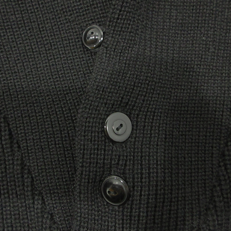 RADIALL | ラディアル ウール長袖ニット 襟ボタン付きセーター ニット RAD-12AW-KNIT001 ブラック サイズ：38【三重本店】