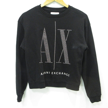 ARMANI EXCHANGE | アルマーニエクスチェンジ スタッズロゴプリント長袖スウェットシャツ スウェット 8NYM01 YJ68Z ブラック サイズ：XS【三重本店】
