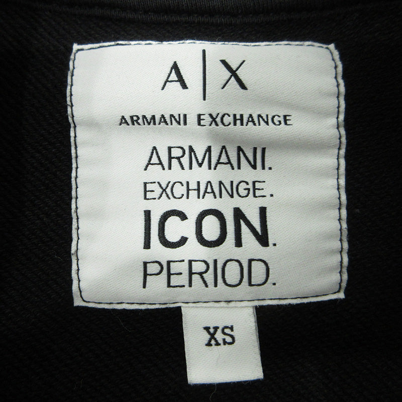 ARMANI EXCHANGE | アルマーニエクスチェンジ スタッズロゴプリント長袖スウェットシャツ スウェット 8NYM01 YJ68Z ブラック サイズ：XS【三重本店】