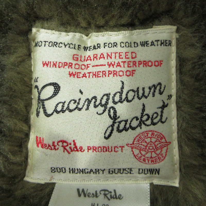 WEST RIDE | ウエストライド RACING DOWN JACKET レーシングダウンジャケット 裏ボア ダウンジャケット HJ-02 ネイビー サイズ：L【三重本店】