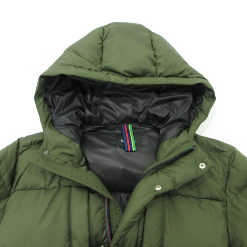 Paul Smith | ポール・スミス スポーツストライプ フーデッドダウンブルゾン 中綿ジャケット 242701 カーキ サイズ：M【三重本店】