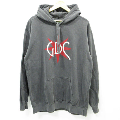 GDC | ジーディーシー Melancholic Hoodie メランコリックフーディ USED加工ロゴプリント長袖パーカー ダメージ加工 パーカー GD0208 グレー ブラック系 サイズ：L【三重本店】