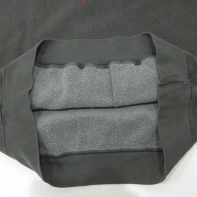 GDC | ジーディーシー Melancholic Hoodie メランコリックフーディ USED加工ロゴプリント長袖パーカー ダメージ加工 パーカー GD0208 グレー ブラック系 サイズ：L【三重本店】