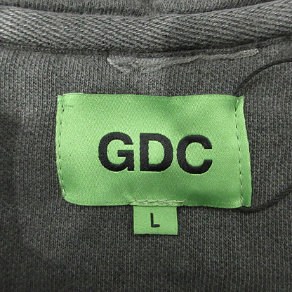 GDC | ジーディーシー Melancholic Hoodie メランコリックフーディ USED加工ロゴプリント長袖パーカー ダメージ加工 パーカー GD0208 グレー ブラック系 サイズ：L【三重本店】