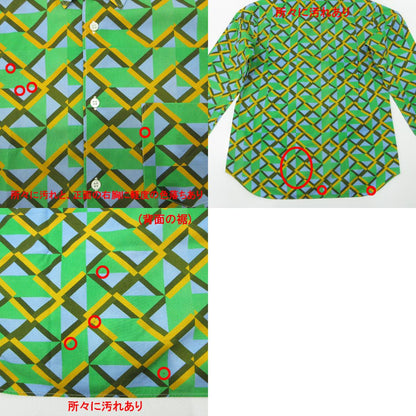 COMME des GARCONS SHIRT | コムデギャルソンシャツ × Kari Benjamin カールベンジャミン 総柄長袖シャツ 幾何学模様 長袖シャツ S28032 グリーン サイズ：S【三重本店】