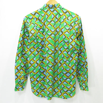 COMME des GARCONS SHIRT | コムデギャルソンシャツ × Kari Benjamin カールベンジャミン 総柄長袖シャツ 幾何学模様 長袖シャツ S28032 グリーン サイズ：S【三重本店】