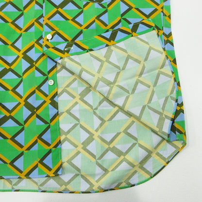 COMME des GARCONS SHIRT | コムデギャルソンシャツ × Kari Benjamin カールベンジャミン 総柄長袖シャツ 幾何学模様 長袖シャツ S28032 グリーン サイズ：S【三重本店】