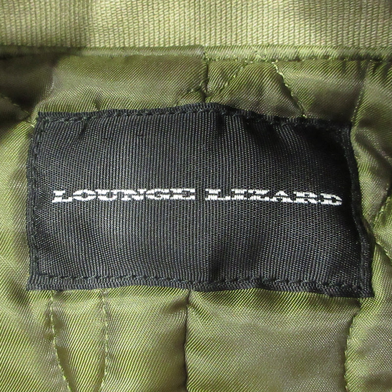 LOUNGE LIZARD | ラウンジリザード デッキジャケット 襟ボア中綿ジャケット 中綿ジャケット カーキグリーン オリーブ サイズ：1【三重本店】