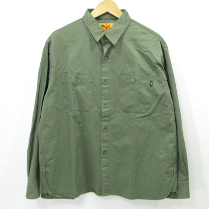 CHALLENGER | チャレンジャー SNAKING LOGO WORK SHIRT スネークロゴワークシャツ 長袖シャツ CLG-SH 025-012 カーキ サイズ：M【三重本店】