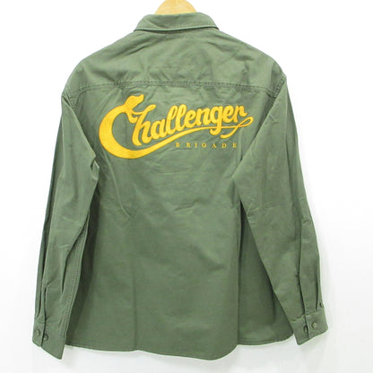 CHALLENGER | チャレンジャー SNAKING LOGO WORK SHIRT スネークロゴワークシャツ 長袖シャツ CLG-SH 025-012 カーキ サイズ：M【三重本店】