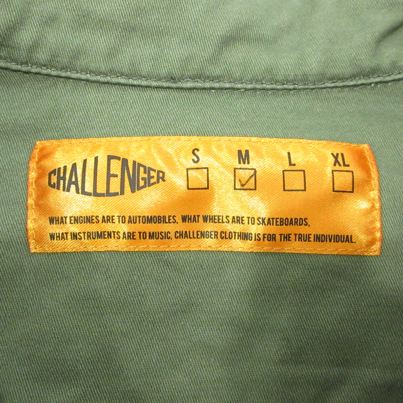 CHALLENGER | チャレンジャー SNAKING LOGO WORK SHIRT スネークロゴワークシャツ 長袖シャツ CLG-SH 025-012 カーキ サイズ：M【三重本店】