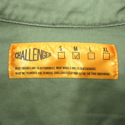 CHALLENGER | チャレンジャー SNAKING LOGO WORK SHIRT スネークロゴワークシャツ 長袖シャツ CLG-SH 025-012 カーキ サイズ：M【三重本店】