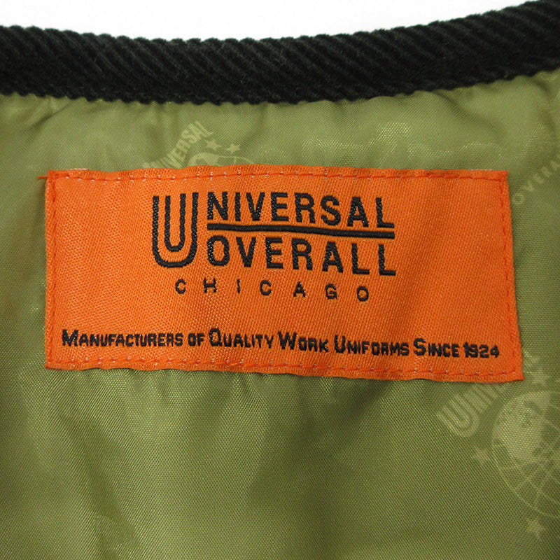 UNIVERSAL OVERALL | ユニバーサルオーバーオール QUILT COAT キルトコート ロゴワッペンキルティングジャケット 中綿ノーカラーコート 中綿ジャケット U2133511 カーキグリーン サイズ：M【三重本店】