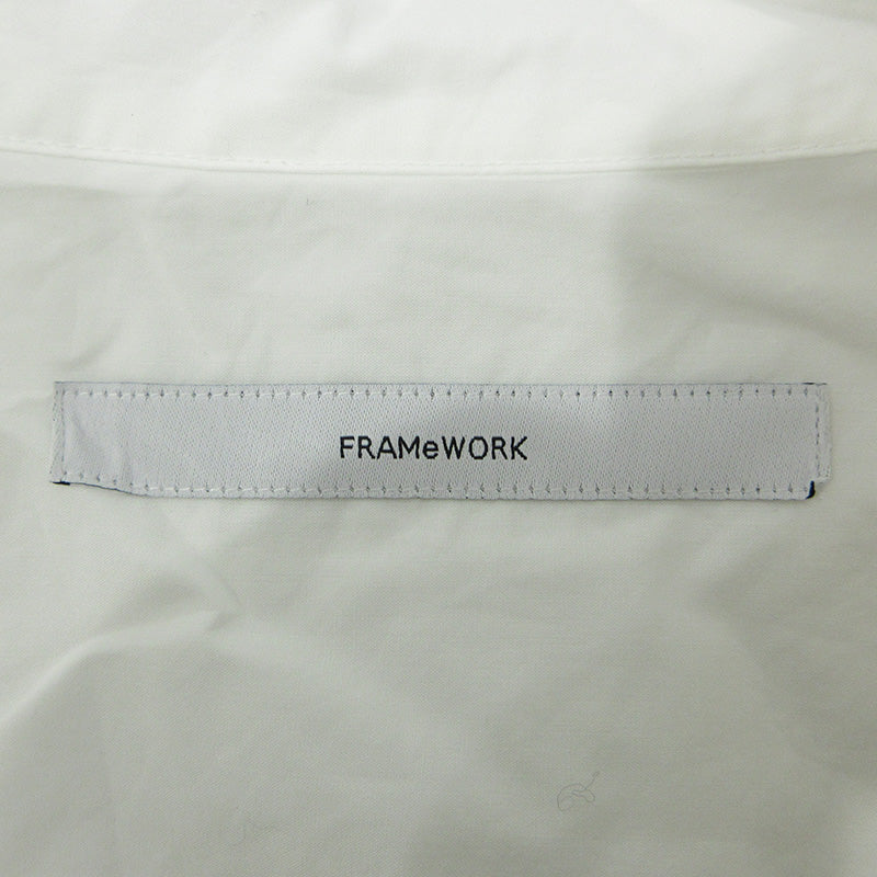 FRAMeWORK | フレームワーク ラウンドテールLONGシャツ 長袖シャツ 24-050-220-7680-4-0 ホワイト サイズ：FreeSize【三重本店】