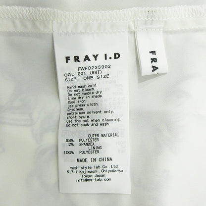 FRAY I.D | フレイアイディー 花柄Vネック長袖ワンピース 総柄 ワンピース FWFO235902 ホワイト×ブルー【三重本店】