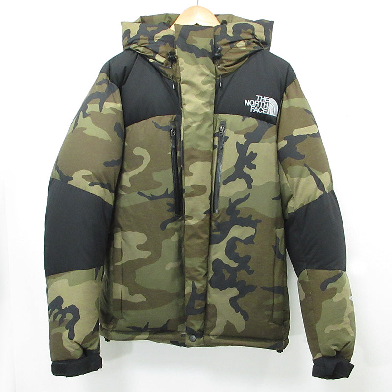 THE NORTH FACE | ザ・ノースフェイス NOVELTY BALTRO LIGHT ノベルティバルトロライト 総柄ロゴ刺繍ダウンジャケット 迷彩柄 ダウンジャケット ND91951 カーキグリーン マルチカラー カモ サイズ：L【三重本店】