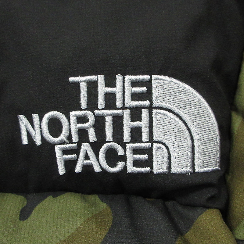 THE NORTH FACE | ザ・ノースフェイス NOVELTY BALTRO LIGHT ノベルティバルトロライト 総柄ロゴ刺繍ダウンジャケット 迷彩柄 ダウンジャケット ND91951 カーキグリーン マルチカラー カモ サイズ：L【三重本店】