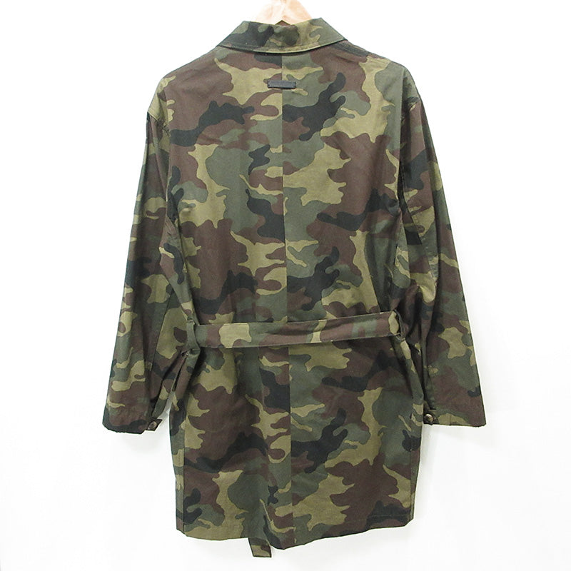 FEAR OF GOD | フィアオブゴッド 7TH COLLECTION Camo Print Military Coat 7周年コレクション カモプリントミリタリーコート 総柄ミリタリージャケット 迷彩柄 ミリタリージャケット FG30-050 カーキグリーン(CMO) マルチカラー サイズ：XS【三重本店】