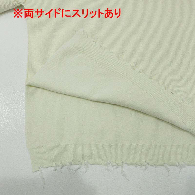 PERVERZE | パーバーズ USED加工Vネック長袖ライトニット ダメージ加工セーター ニット 011701051000 ホワイト 生成り サイズ：FreeSize【三重本店】