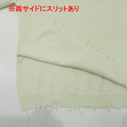 PERVERZE | パーバーズ USED加工Vネック長袖ライトニット ダメージ加工セーター ニット 011701051000 ホワイト 生成り サイズ：FreeSize【三重本店】