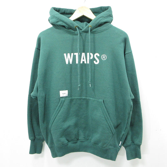 W)TAPS | ダブルタップス SIGN HOODY サインフーディ ACADEMY アカデミー ロゴ長袖パーカー パーカー 241ATDT-CSM02 グリーン サイズ：1【三重本店】