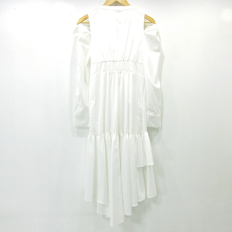 RANDA | ランダ 2WAYショルダーフィッシュテールシャツワンピース 長袖シャツワンピース ワンピース BD340724L4 ホワイト【三重本店】
