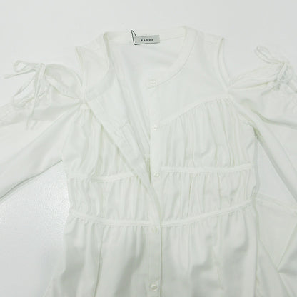 RANDA | ランダ 2WAYショルダーフィッシュテールシャツワンピース 長袖シャツワンピース ワンピース BD340724L4 ホワイト【三重本店】