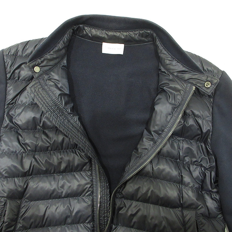 MONCLER | モンクレール MAGLIA CARDIGAN ロゴワッペン切替えダウンジャケット ダウンジャケット B10918400900 ネイビー サイズ：S【三重本店】