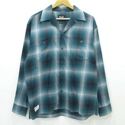 schott | ショット OMBRE LS SHIRT オンブレ チェック シャツ 長袖シャツ 782-5120002 グリーン サイズ：XL【三重本店】