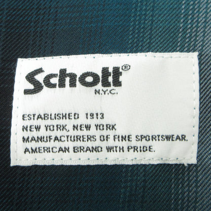 schott | ショット OMBRE LS SHIRT オンブレ チェック シャツ 長袖シャツ 782-5120002 グリーン サイズ：XL【三重本店】