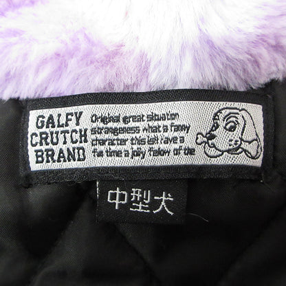 GALFY | ガルフィー 色ぼんやりフードファーブルゾン 総柄ファーフリース中綿ジャケット もこもこジップパーカー 犬 アニマル 中綿ジャケット 103001 ピンク×パープル マルチカラー サイズ：L【三重本店】