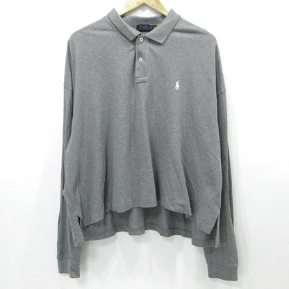 POLO RALPH LAUREN | ポロ・ラルフローレン ロゴ刺繍長袖ポロシャツ ポロシャツ グレー サイズ：XL【三重本店】