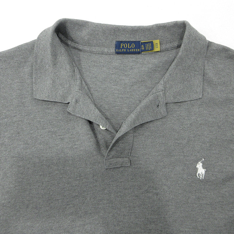 POLO RALPH LAUREN | ポロ・ラルフローレン ロゴ刺繍長袖ポロシャツ ポロシャツ グレー サイズ：XL【三重本店】
