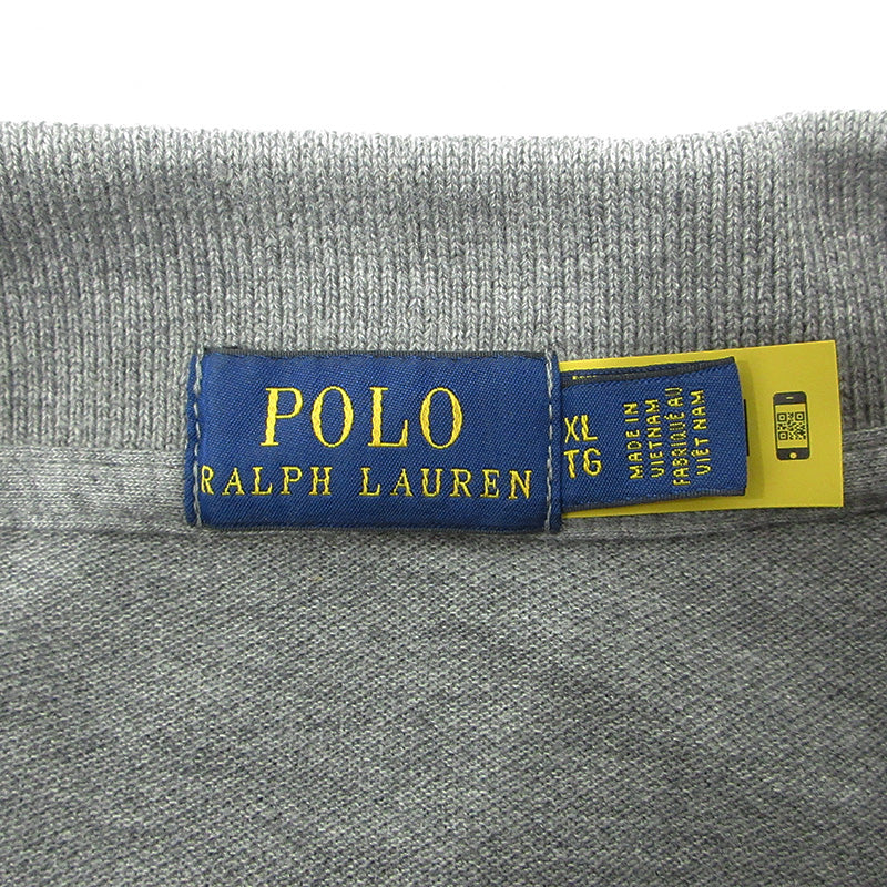 POLO RALPH LAUREN | ポロ・ラルフローレン ロゴ刺繍長袖ポロシャツ ポロシャツ グレー サイズ：XL【三重本店】