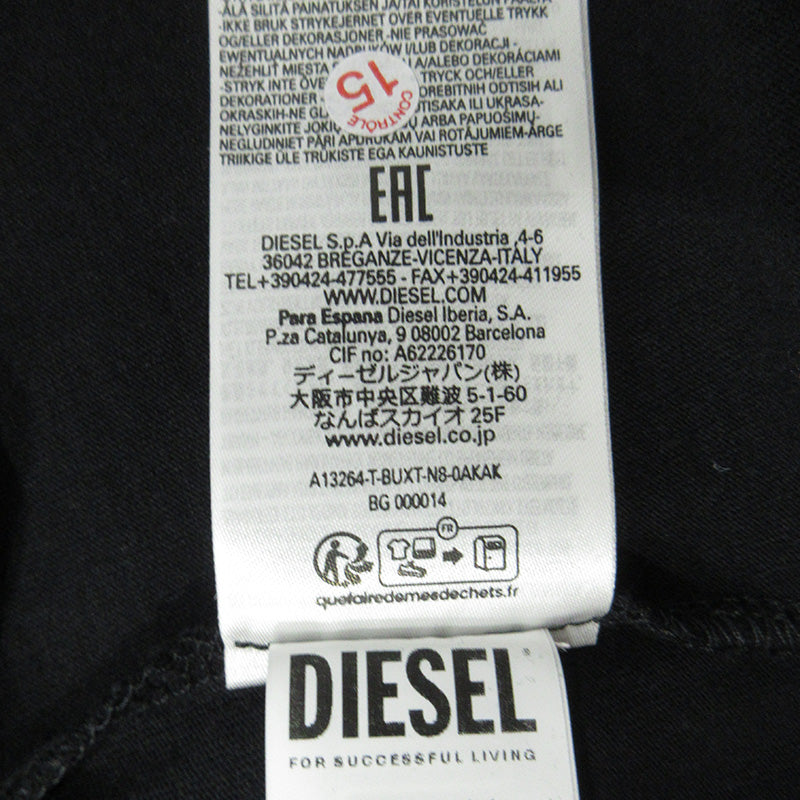 DIESEL | ディーゼル T-BUXT-N8 プリント半袖Tシャツ 半袖Ｔシャツ A13264 ブラック サイズ：S【三重本店】