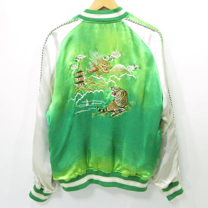 schott | ショット USED加工総刺繍スカジャン ブリーチ加工 タイガー 虎 スーベニアジャケット 782-5152008 グリーン サイズ：M【三重本店】